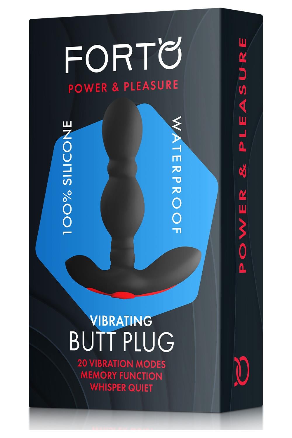 Forto Vibrating Anal Plug Black