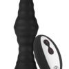 Forto Vibrating Ribbed Plug With Remote Control Large Black