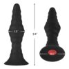 Forto Vibrating Ribbed Plug With Remote Control Large Black