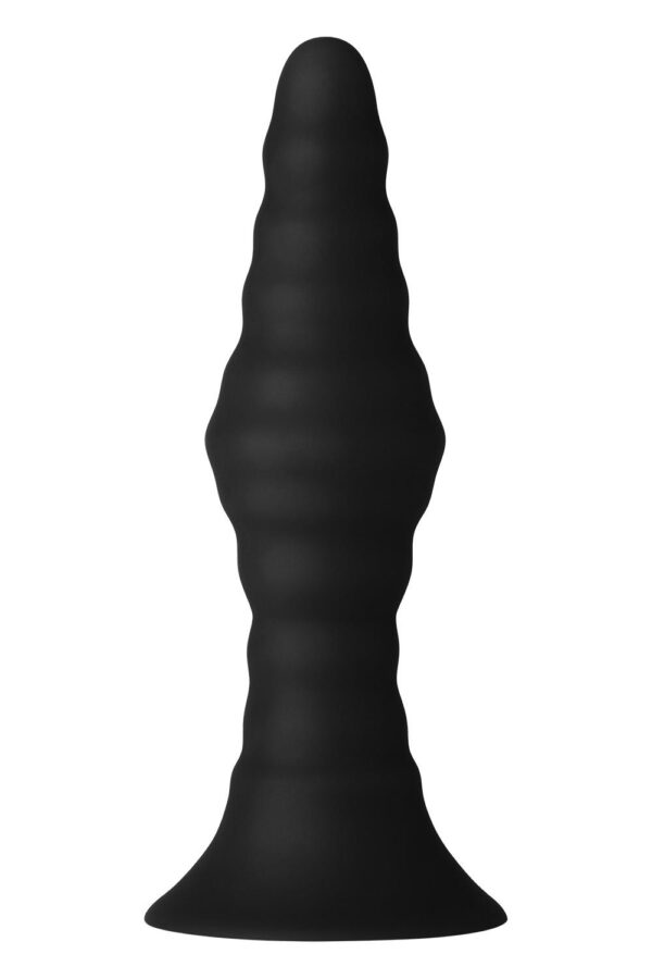 860478-2.jpg Forto Vibrating Ribbed Plug With Remote Control Small Black