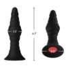 860478-3.jpg Forto Vibrating Ribbed Plug With Remote Control Small Black